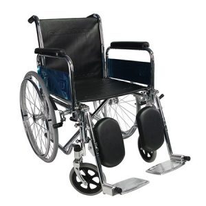 standard wheelchair with detachable armrest and footrest
